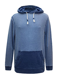 FF Mens LIGHT-INDIGO MCS Beach Overhead Textured Hoodie - Size S to XL