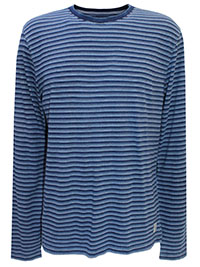 FF Mens INDIGO Long Sleeve Stripe T-Shirt - Size M to XL