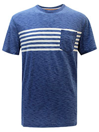 FF Mens BLUE MCS Indigo Stripe T-Shirt - Size L