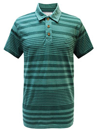 FF Mens DARK-TEAL Clifton Stripe Polo Shirt - Size M to 4XL