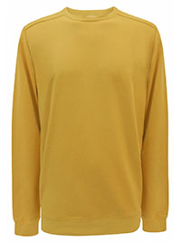 FF Mens YELLOW Pure Cotton Emsworth Crew Neck Sweatshirt - Size M to L