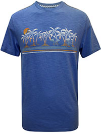 FF Mens CORNFLOWER Chest Palm Surfers Graphic T-Shirt - Size M to XL