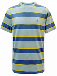 FF Mens AQUA Pure Cotton West Bay Stripe T-Shirt - Size M to L