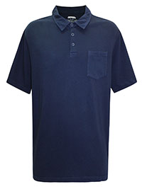 FF Mens NAVY Pure Cotton Pocket Polo Shirt - Size XL