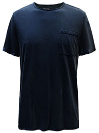 MoP Mens NAVY Pure Cotton Short Sleeve Pocket T-Shirt - Size S to 3XL