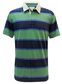 FF Mens GREEN Hastings Stripe Polo Shirt - Size XL to 3XL