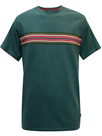 FF Mens TEAL Chest Stripe T Shirt - Size M to XL