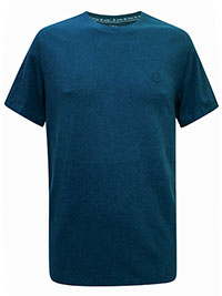 FF Mens NAVY Soft Brushed Cotton Slub Henley T-Shirt - Size M