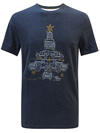 FF Mens NAVY Land Rover Stacked T-Shirt - Size S