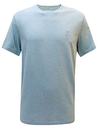 FF Mens SKY-BLUE Pure Cotton Lulworth Crew Neck T-Shirt - Size L