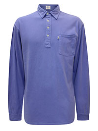 PURPLE Mens Pure Cotton Long Sleeve Pocket Polo Shirt - Size S to XXL