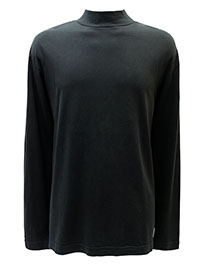 BLACK Mens Organic Cotton Funnel Neck Top - Size M to XL