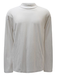 WHITE Mens Organic Cotton Funnel Neck Top - Size XS to XL