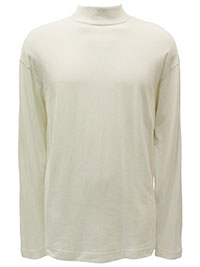 IVORY Mens Organic Cotton Funnel Neck Top - Size M to XXL