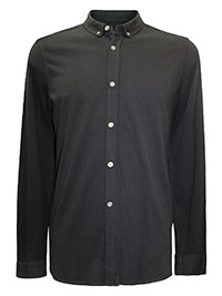 BLACK Mens Pure Cotton Button Down Collar Shirt - Size M to XXL