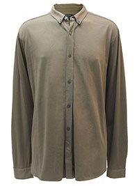 KHAKI Mens Slim Fit Pure Cotton Button Down Collar Shirt - Size XXL