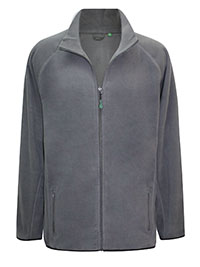 GREY Mens Zip Up Funnel Neck Micro Fleece - Plus Size 2X to 4X