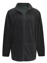 BLACK Mens Zip Up Funnel Neck Micro Fleece - Plus Size 3X to 4X