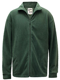 GREEN Mens Funnel Neck Zip Up Fleece - Size S to L