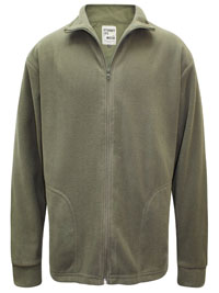 OLIVE Mens Funnel Neck Zip Up Fleece - Size S to XL