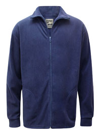 DARK-BLUE Mens Funnel Neck Zip Up Fleece - Size M to XL