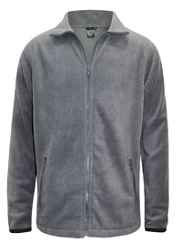 PURE-GREY Mens Zip Up Funnel Neck Micro Fleece - Size S to XXXL