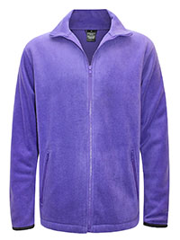 PURPLE Mens Zip Up Funnel Neck Micro Fleece - Size S to XXXL