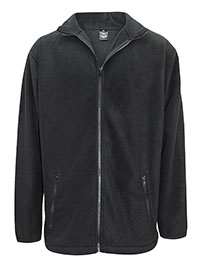 BLACK Mens Zip Up Funnel Neck Micro Fleece - Size XXL to XXXL