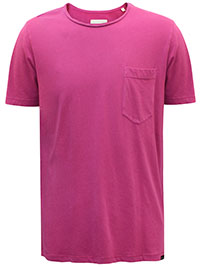 MoP Mens MAGENTAPure Cotton Raw Trim Pocket T-Shirt - Size L to 2XL