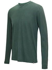 MoP Mens GREEN Textured Stripe Long Sleeve Top - Size S to XXL