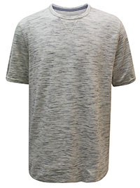 WS Mens GREY-MARL Pure Cotton Crew Neck T-Shirt - Size XL to XXL