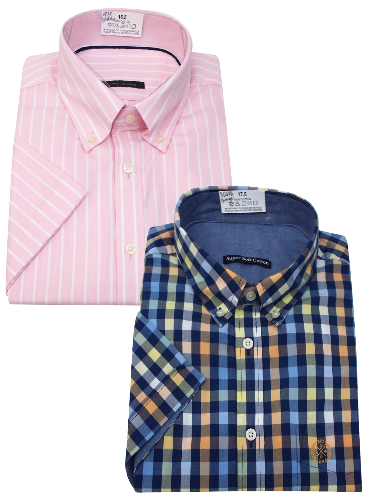 Marks and Spencer - - M&5 ASSORTED Pure Cotton Button Down Collar Shirt ...