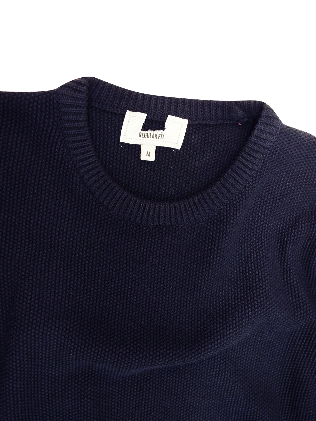 Marks and Spencer - - M&5 NAVY Pure Cotton Textured Jumper - Size ...