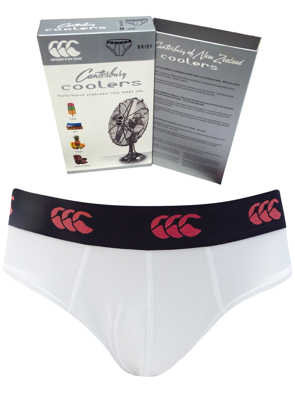 Canterbury - - Canterbury WHITE Soft Touch Performance Cooler Briefs - Size  XSmall to 2XL