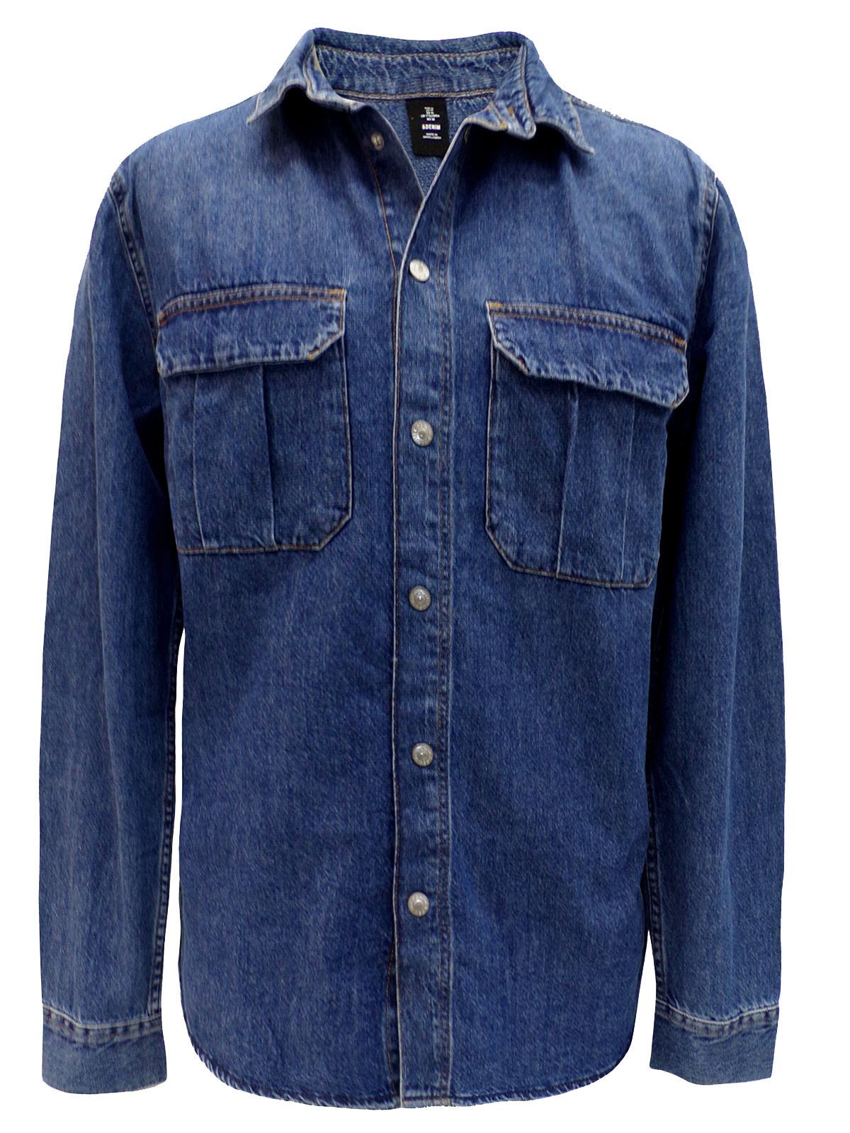 H&M DENIM Pure Cotton Denim Shirt with Pockets - Size XSmall to XLarge