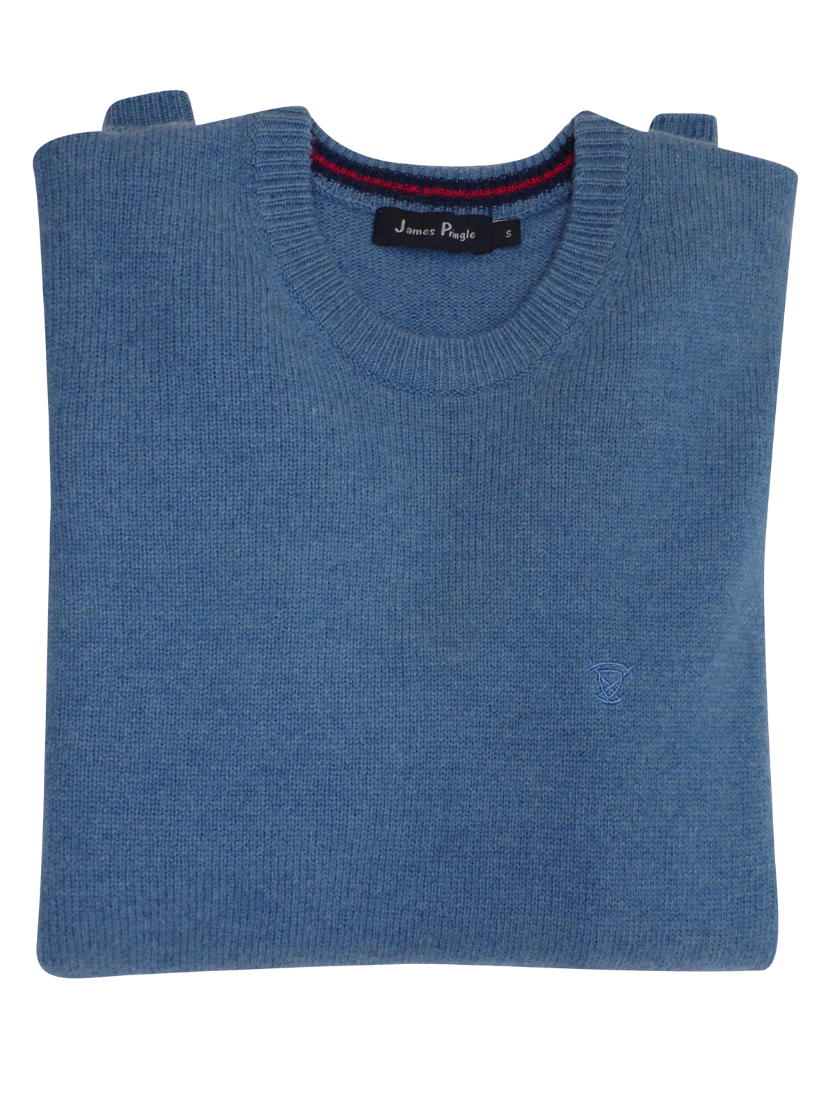 James Pringle - - James Pringle BLUE Pure Wool Crew Neck Knitted Jumper ...