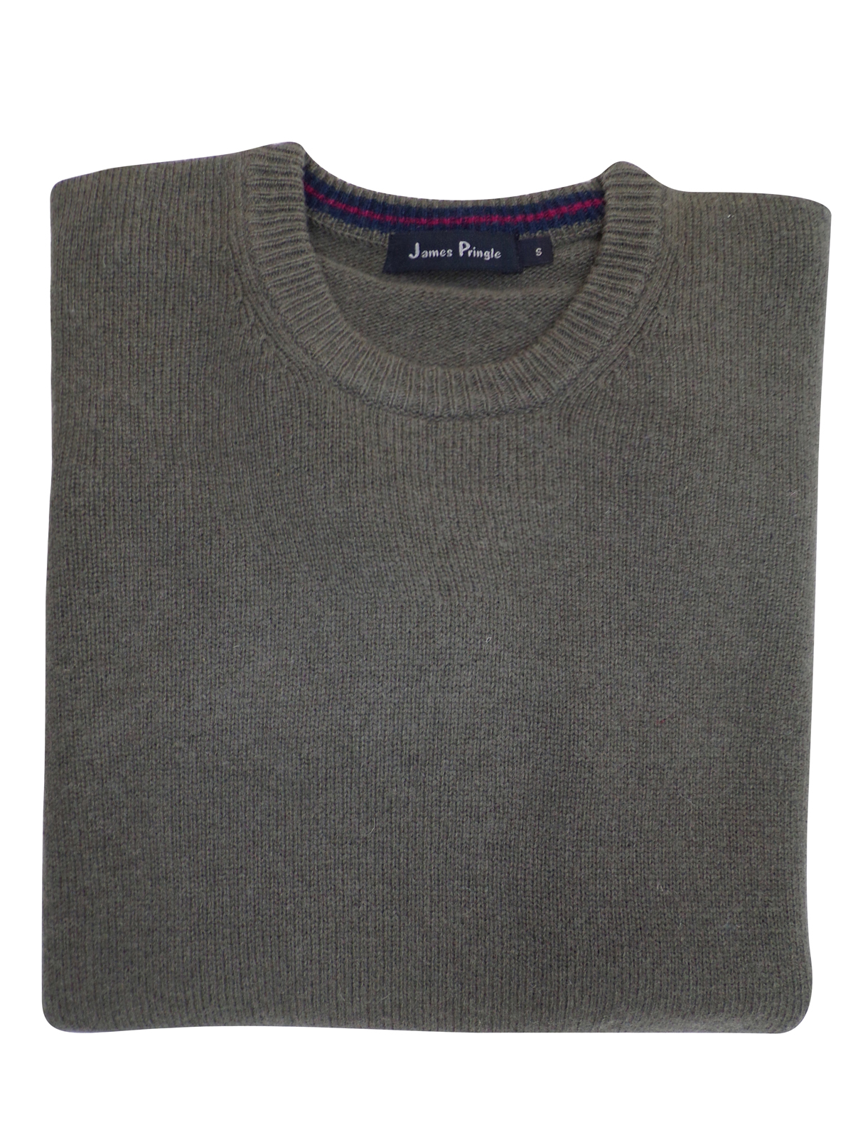 James Pringle - - James Pringle OLIVE Pure Wool Crew Neck Knitted ...