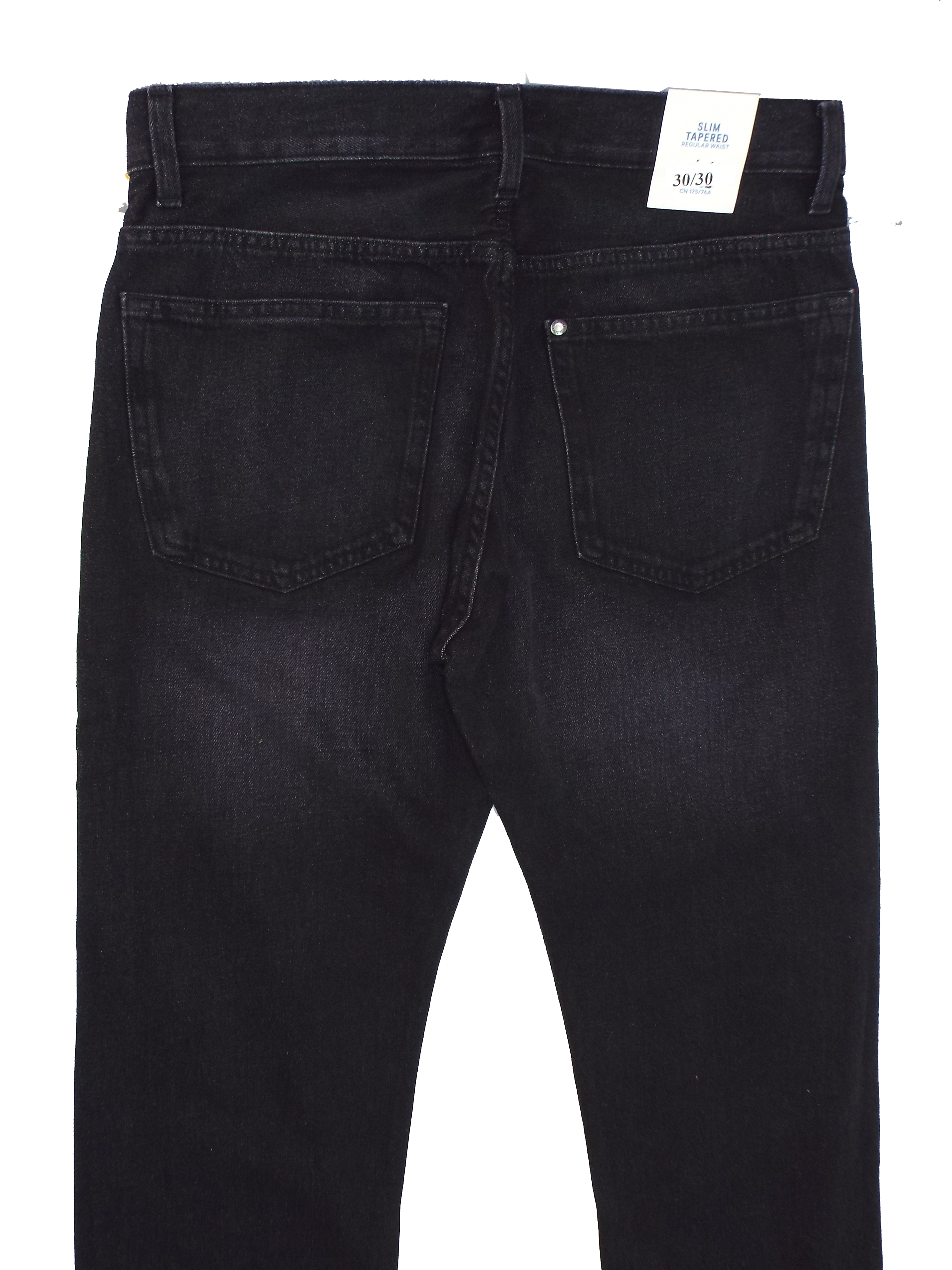 H&M BLACK Pure Cotton Slim Tapered Denim Jeans - Waist Size 27 to 38 ...