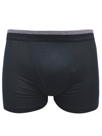 Mens D3benhams BLACK Cotton Rich White Stripe Trim Trunks - Size Small to 5XLarge Mens D3benhams BLACK Cotton Rich White Stripe Trim Trunks - Size Small to 5XLarge
