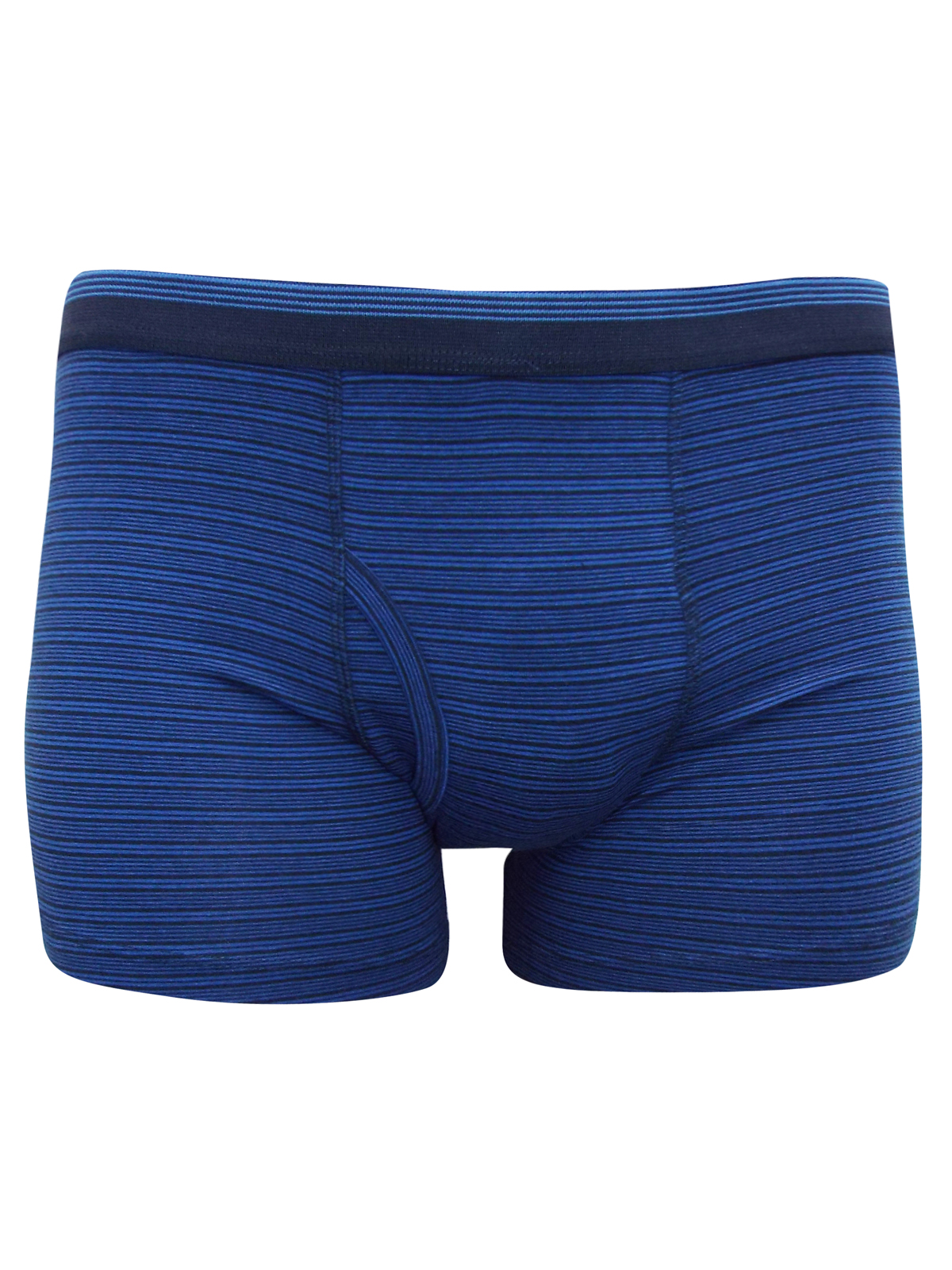 Debenhams - - D3benhams BLUE Cotton Rich Striped Boxers - Size Small to 4XL