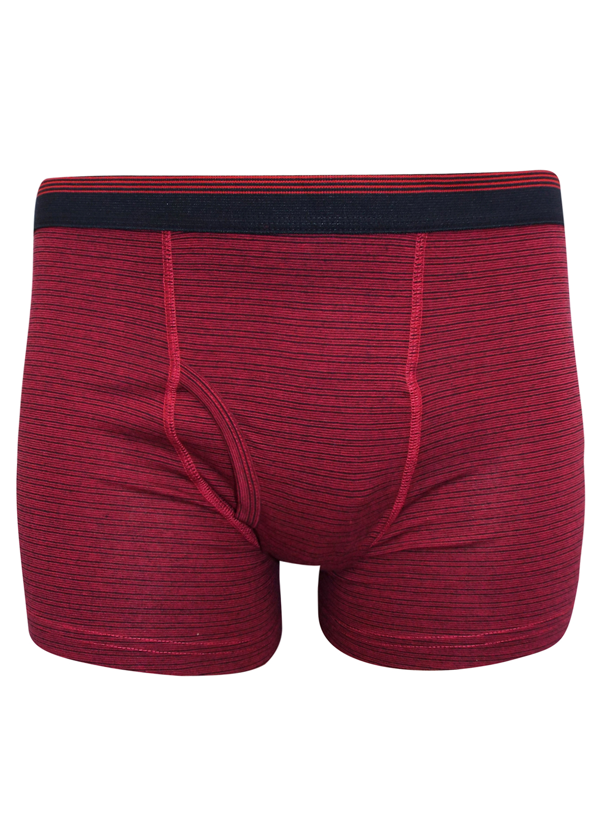 Debenhams - - D3benhams RED Cotton Rich Striped Boxers - Size Medium to 3XL