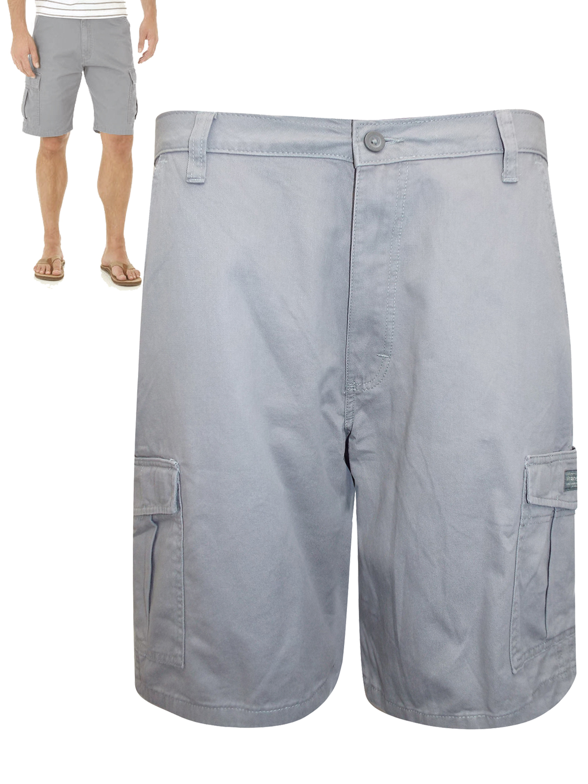 Wrangler - - Wr4ngler GREY Pure Cotton Cargo Shorts - Waist Size 34 to 44