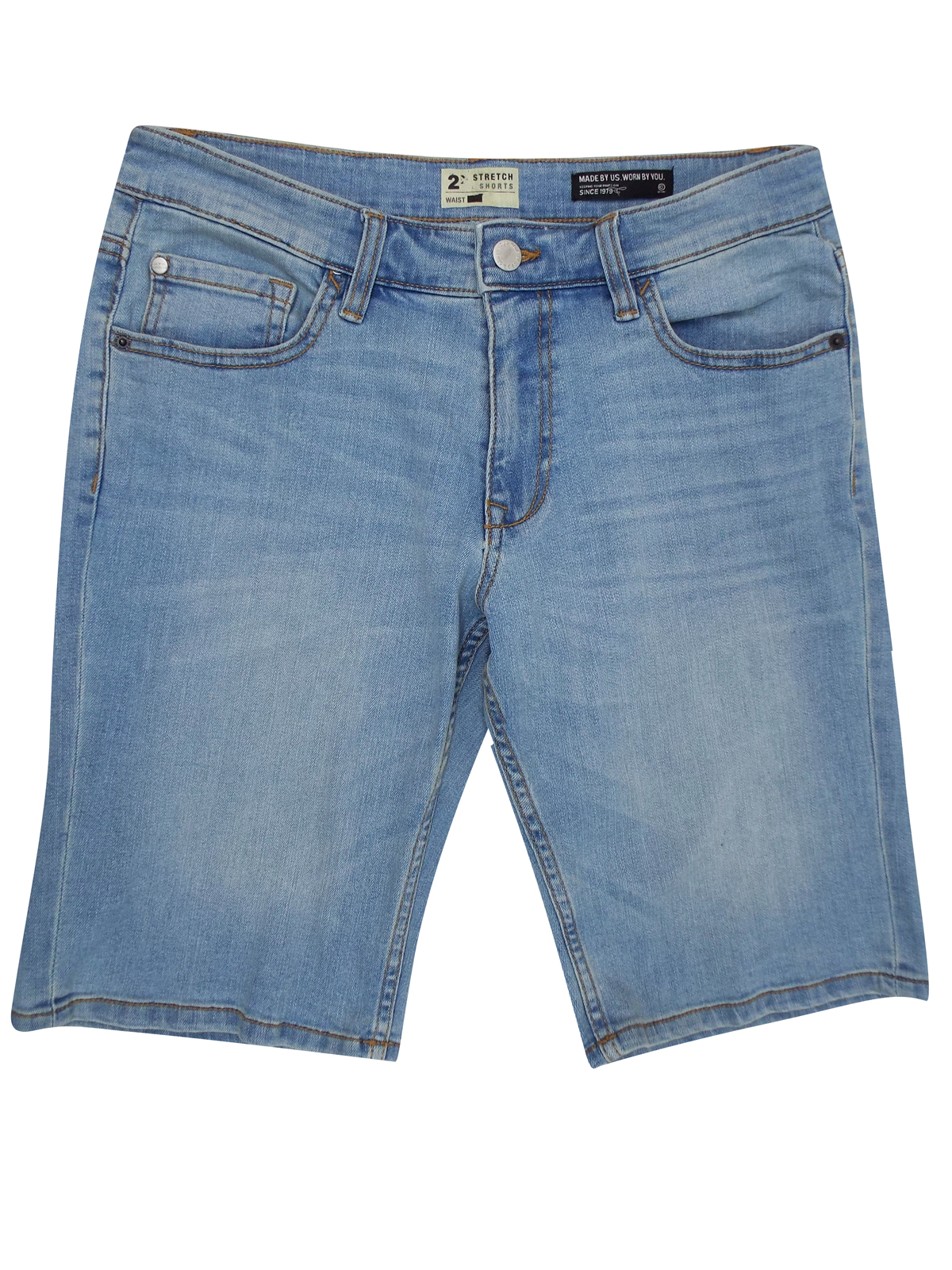 Made by US - - Made by US LIGHT-DENIM Cotton Rich 5-Pocket Denim Shorts ...