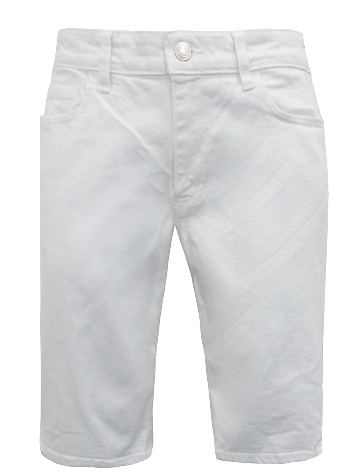 M4ngo WHITE Cotton Rich 5-Pocket Denim Shorts - Waist Size 30 to 36