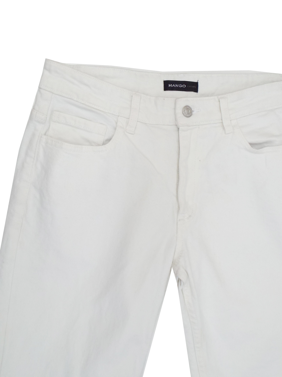 M4ngo WHITE Cotton Rich 5-Pocket Denim Shorts - Waist Size 30 to 36
