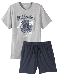 Livergy Mens GREY Mix Cotton Rich Pyjama Short Set - Size Medium to XLarge Livergy Mens GREY Mix Cotton Rich Pyjama Short Set - Size Medium to XLarge