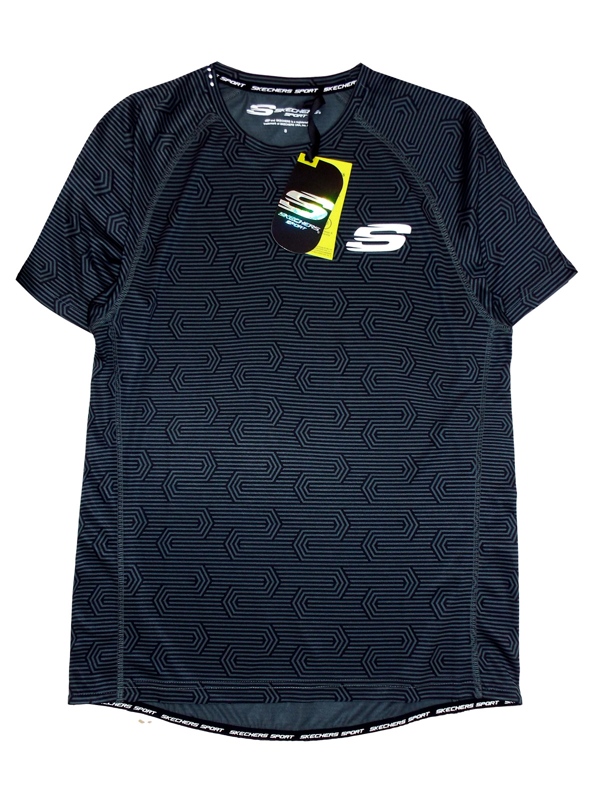 Skechers - - Skechers BLACK Aeon Printed Sports T-Shirt - Size Small to ...