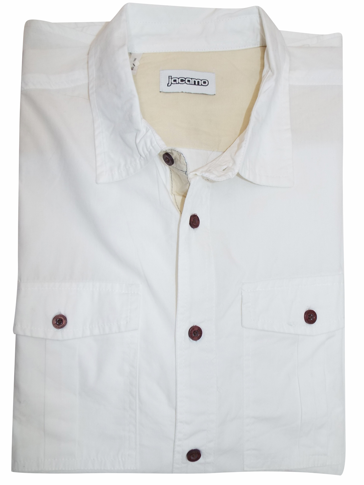 Jacamo - - Jacamo WHITE Mens Pure Cotton Military Shirt - Size Large to 3XL