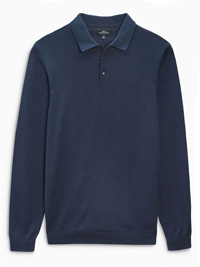 N3XT NAVY Mens Cotton Rich Long Sleeve Polo Shirt - Size Small to XXXLarge N3XT NAVY Mens Cotton Rich Long Sleeve Polo Shirt - Size Small to XXXLarge