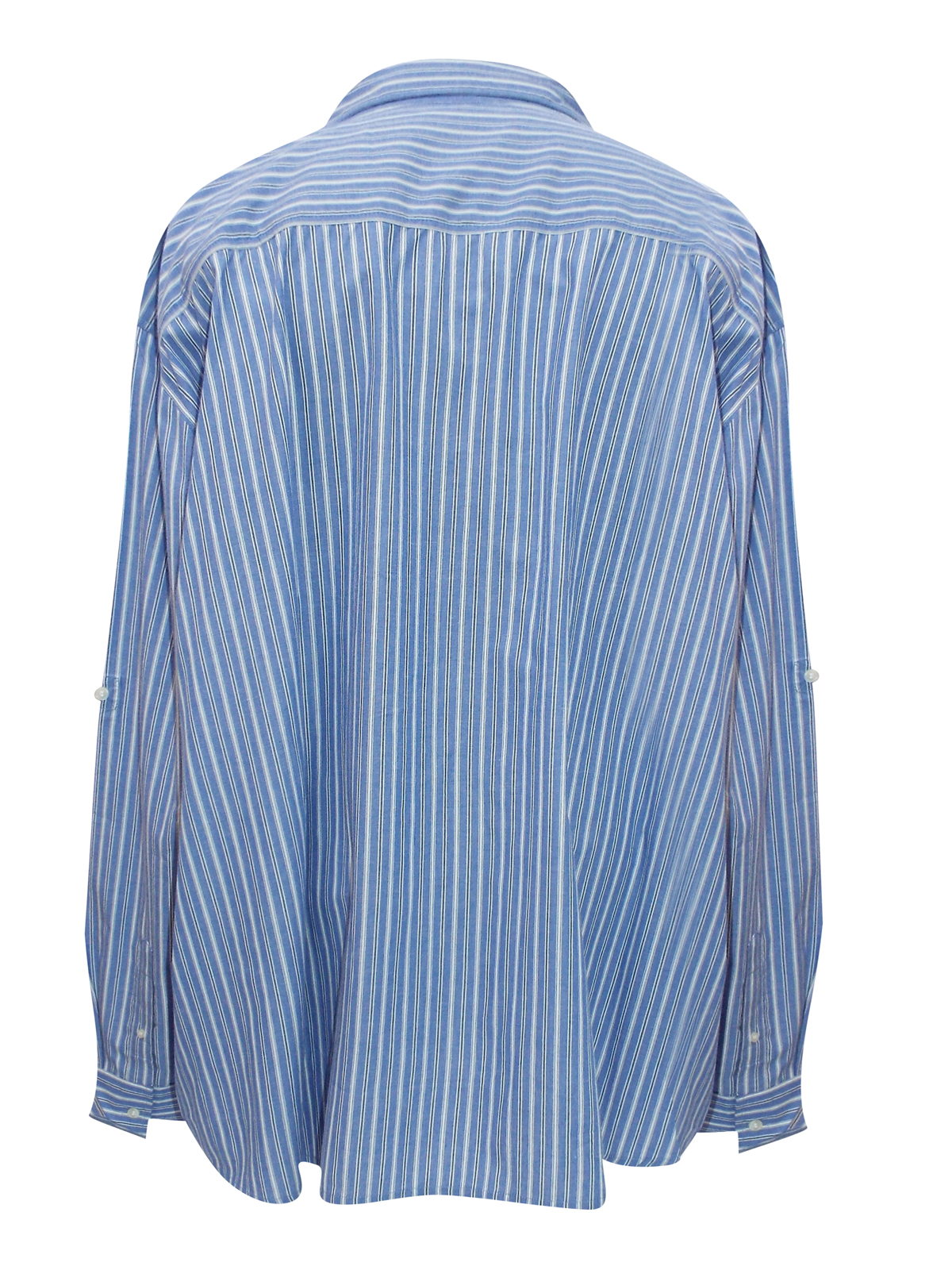 Jacamo - - Jacamo BLUE Mens Pure Cotton Striped Poplin Shirt - Plus ...